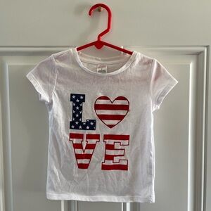 Swiggles Short Sleeve Tee Patriotic “LOVE” Girls 3T